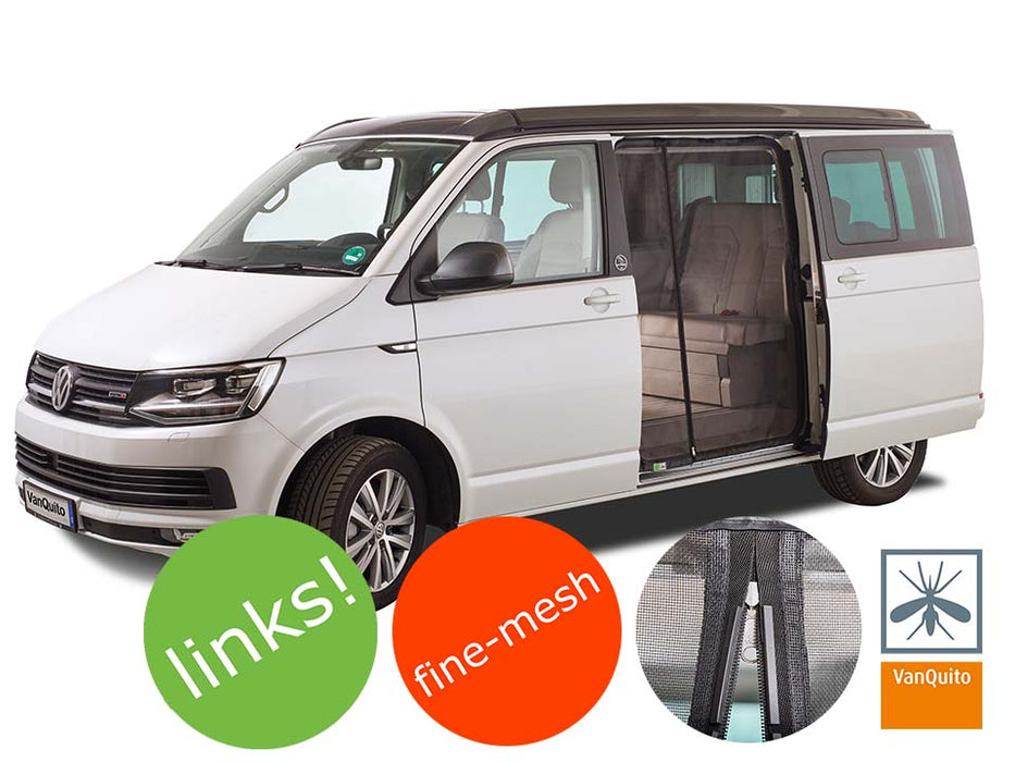 Mosquito Net VW T5/T6/T6.1 FINE Mesh + MAGNETIC Zipper for LEFT Side Door
