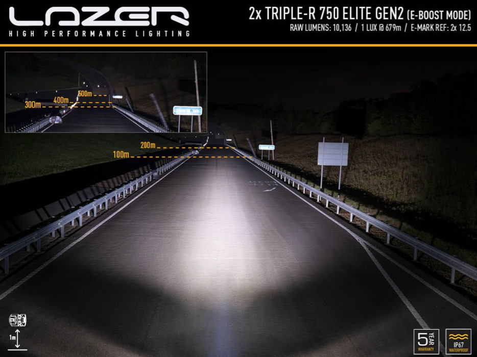 Lazer LED Spotlights Triple R 750 Elite for VW TRANSPORTER / MULTIVAN / CALIFORNIA
