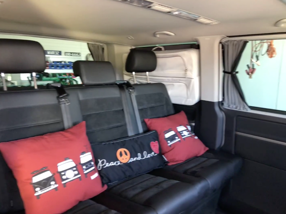 Sliding Door Camper Curtain for VW Multivan T5 & T6 & T6.1 - 1pc - RIGHT - Black Rail