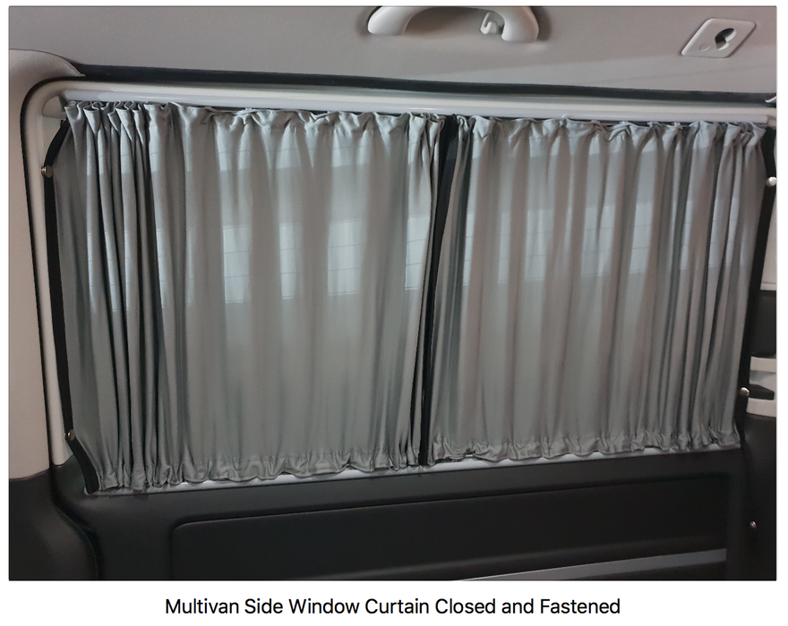 Sliding Door Curtain for VW Multivan T5 & T6 & T6.1 - 1pc - LEFT - Grey Rail