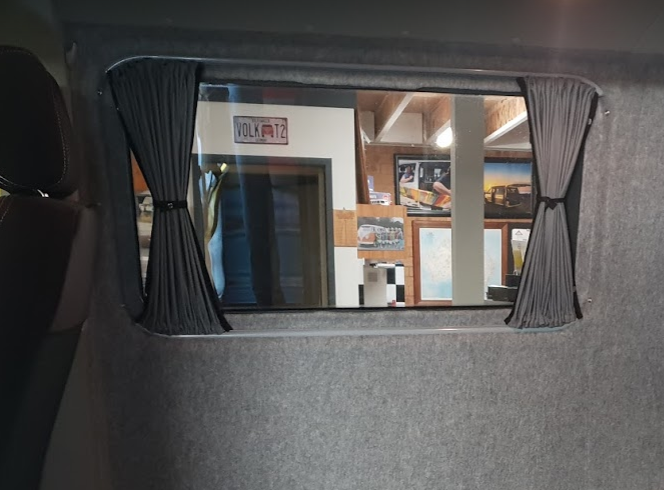 VW T6.1 & T6 & T5 Transporter Non - Sliding Door Curtain - Grey Rail - Block Out Style