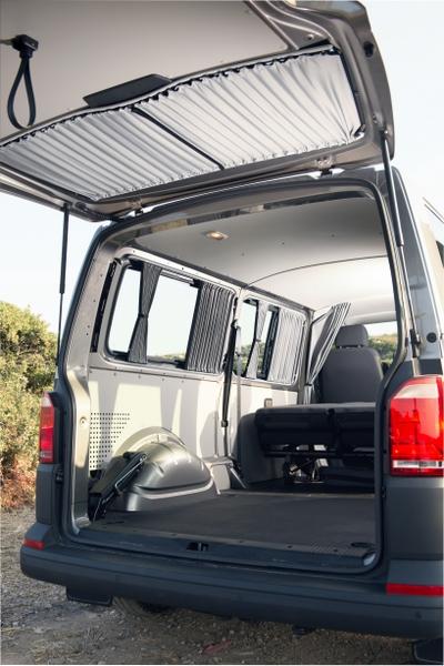 VW T6.1 & T6 & T5 Transporter Tailgate Curtain - Block Out Style - Grey Rail