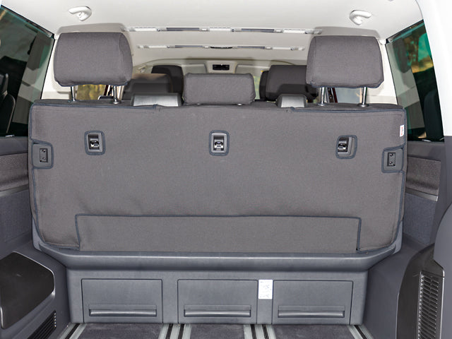 BRANDRUP Second Skin Protective Covers - 3-er Rear Bench Seat  - VW T6.1/T6 Multivan - Design 'Circuit' / Titan Black